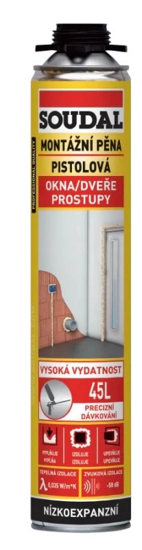 Soudal montážna pena pištoľová nízkoexpanzná 750ml